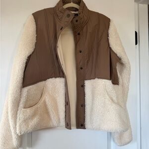 Natural Reflections Brown and Cream Teddy Jacket